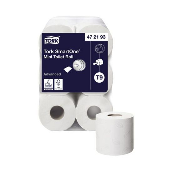 SmartOne Mini Toilet Tissue 2 Ply 18x13.4cm/620 Sheets Qty 12 IG 472193
