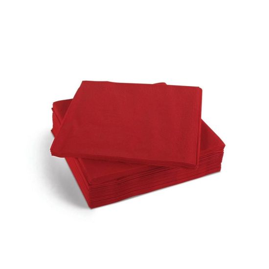 Dinner Napkins 2 Ply 4 Fold 39cm Red Qty 1800 IG 478752