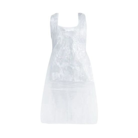 White Plastic Aprons Qty 100 IG 479 White Plastic Aprons Qty 100 IG 479