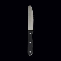 Varick Rounded Serrated Blade - Pom Black Handle W/Rivets (DOZ)