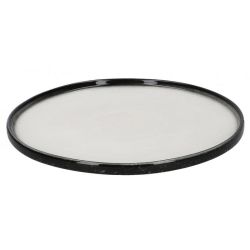 Caviar Granite Porcelain High Rim Plate, 26.5cm (1 x 4)