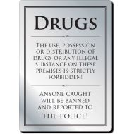 Drugs Bar Sign - Aluminium (29.7 X 21cm) (Each)
