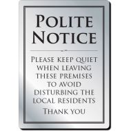 Polite Notice Bar Sign - Aluminium (29.7 X 21cm) (Each)