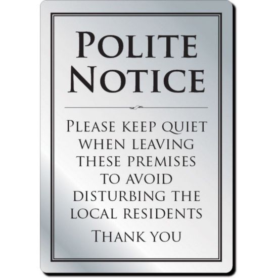 Polite Notice Bar & Restaurant SiGastronorm 29.7 X 21cm IG BL020