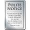 Polite Notice Bar Sign - Aluminium (29.7 X 21cm) (Each)