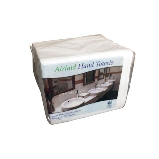 Airlaid 30x36cm Disposable White Luxury Hand Towels - Pack Of 50 PAP1066