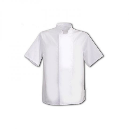 White Coolmax Jacket With Comcealed Press Studs S IG PEGA108/S