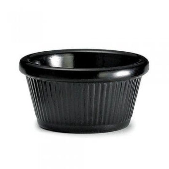 3oz Fluted Black Melamine Ramekin Qty 12 IG RAM3FBK 3oz Fluted Black Melamine Ramekin Qty 12 IG RAM3FBK