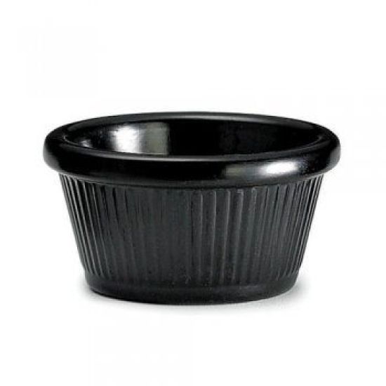 3oz Fluted Black Melamine Ramekin Qty 12 IG RAM3FBK