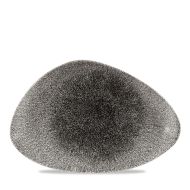 Raku Quartz Black Triangle Chefs Plate 12 InchesX8 Inches Box 6