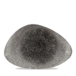 Raku Quartz Black Triangle Chefs Plate 12 InchesX8 Inches Box 6