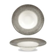 Raku Quartz Black Profile Wide Rim Bowl Med 9.4 Inches Box 12