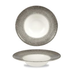 Raku Quartz Black Profile Wide Rim Bowl Med 9.4 Inches Box 12