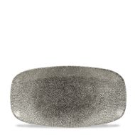 Raku Quartz Black Oblong Chefs Plate 11 3/4 Inches X 6 Inches Box 12