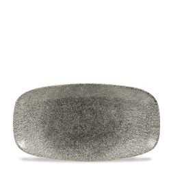 Raku Quartz Black Oblong Chefs Plate 11 3/4 Inches X 6 Inches Box 12