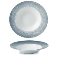 Raku Topaz Blue Profile Wide Rim Bowl Large 10.90 Inches Box 12