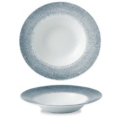 Raku Topaz Blue Profile Wide Rim Bowl Large 10.90 Inches Box 12