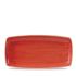 Stonecast Berry Red X Squared Oblong Plate 13.75 Inches Box 6