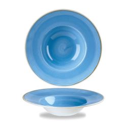 Stonecast Cornflower Blue Profile Wide Rim Bowl Med 9.4 Inches Box 12