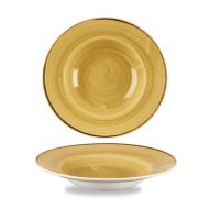 Stonecast Mustard Profile Wide Rim Bowl Med 9.4 Inches Box 12