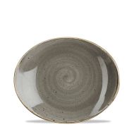 Stonecast Grey Orbit Oval Coupe Plate 7.75 Inches Box 12