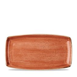 Stonecast Orange X Squared Oblong Plate 13.75 Inches Box 6