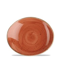 Stonecast Orange Oval Coupe Plate 7.75 Inches Box 12