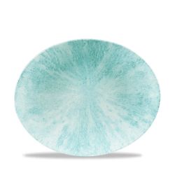 Stone Oval Coupe Plate Aquamarine 27cm (1 x 12) Stone Oval Coupe Plate Aquamarine 27cm (1 x 12)