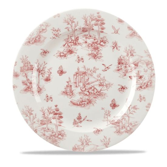 Toile Cranberry Profile Plate 12 Inches Box 6 IG TOCVP111