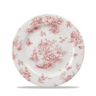 Toile Cranberry Profile Plate 8 Inches Box 6