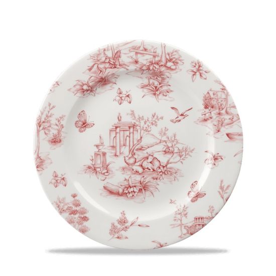 Toile Cranberry Profile Plate 8 Inches Box 6 IG TOCVP81