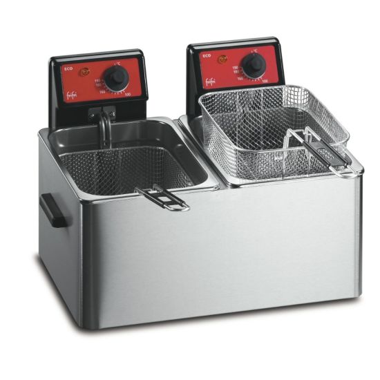 FriFri Profi+ 6 + 6 Electric Counter-top Twin Tank Fryer - 2 Baskets - W 540 Mm - 2 X 4.6 KW LIN 650950