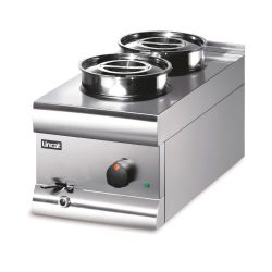 Silverlink 600 Electric Counter-top Bain Marie - Wet Heat - Round Pots - Base + 2 Pots - W 300 Mm - 1.0 KW