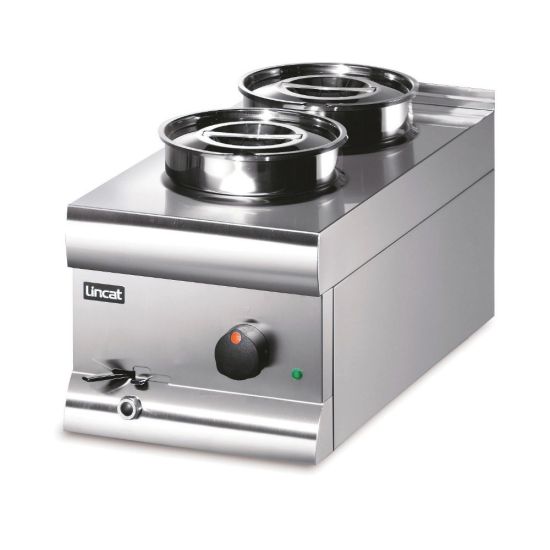 Silverlink 600 Electric Counter-top Bain Marie - Wet Heat - Round Pots - Base + 2 Pots - W 300 Mm - 1.0 KW LIN BS3W