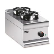 Silverlink 600 Electric Counter-top Bain Marie - Dry Heat - Round Pots - Base + 2 Pots - W 300 Mm - 0.5 KW