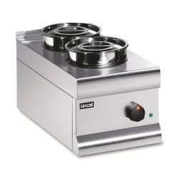 Silverlink 600 Electric Counter-top Bain Marie - Dry Heat - Round Pots - Base + 2 Pots - W 300 Mm - 0.5 KW
