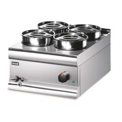 Silverlink 600 Electric Counter-top Bain Marie - Wet Heat - Round Pots - Base + 4 Pots - W 450 Mm - 1.0 KW