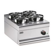 Silverlink 600 Electric Counter-top Bain Marie - Dry Heat - Round Pots - Base + 4 Pots - W 450 Mm - 0.75 KW