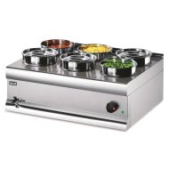 Silverlink 600 Electric Counter-top Bain Marie - Wet Heat - Round Pots - Base + 6 Pots - W 750 Mm - 2.0 KW