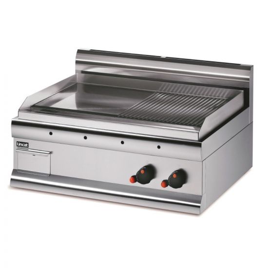 Silverlink 600 Natural Gas Counter-top Griddle - Half-Ribbed Plate - W 750 Mm - 7.5 KW LIN GS7R-N
