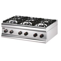 Silverlink 600 Natural Gas Counter-top Boiling Top - 6 Burners - W 900 Mm - 27.0 KW