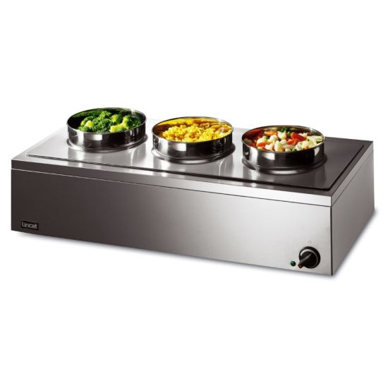 Lynx 400 Electric Counter-top Bain Marie - Wet Heat - Inc. 3 X Round Pots - W 850 Mm - 0.75 KW LIN LRB3W