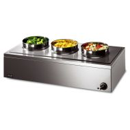 Lynx 400 Electric Counter-top Bain Marie - Dry Heat - Inc. 3 X Round Pots - W 850 Mm - 0.75 KW