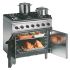 Silverlink 600 Natural Gas Free-standing Oven Range - Legs At Rear - 6 Burners - W 900 Mm - 35.5 KW