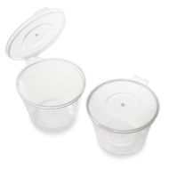 4oz Hinged Plastic Sauce Cup and Lid - Box 500