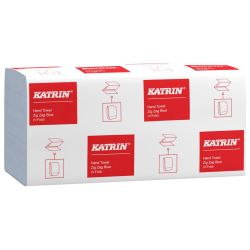 Katrin Basic 1ply Blue V-Fold Zig Zag Hand Towel - Box 5000