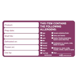 Removable Allergen Use By 50mm x 100mm Roll of 500