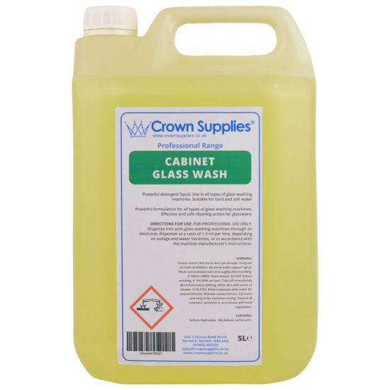 Cabinet Glasswash Detergent 5 Litre for Glass Washing Machines - Case of 4