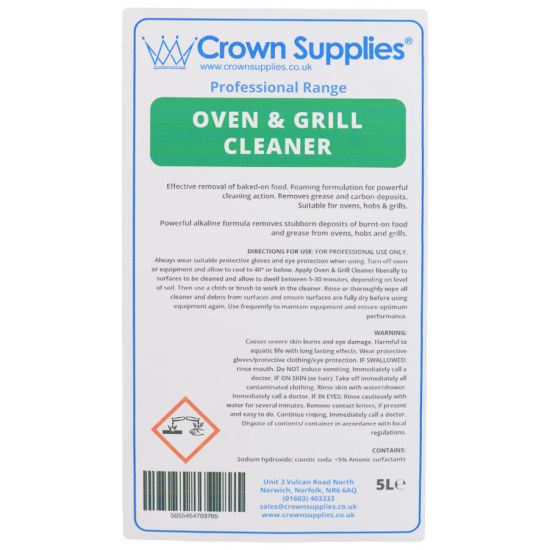Foaming Oven and Grill Cleaner for Ovens, Hobs and Grills - 5 Litre