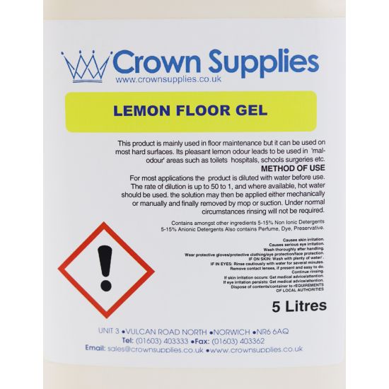 Lemon Floor Gel Cleaner 5 Litre FLO1006 - Case of 2